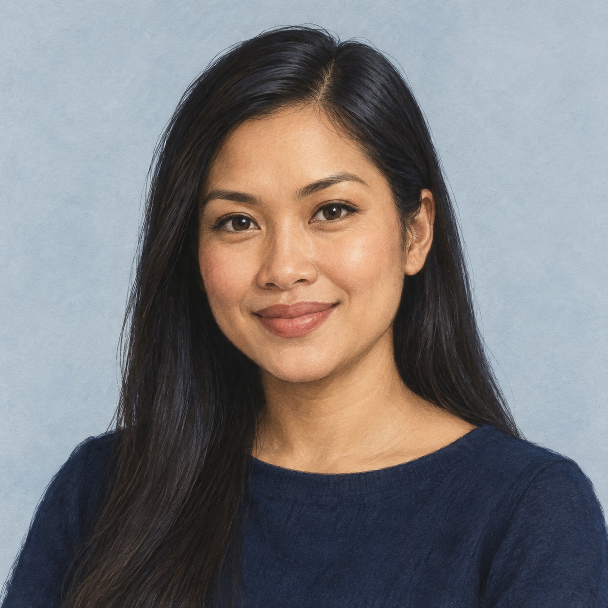 Illustrated AI persona Camille Tran