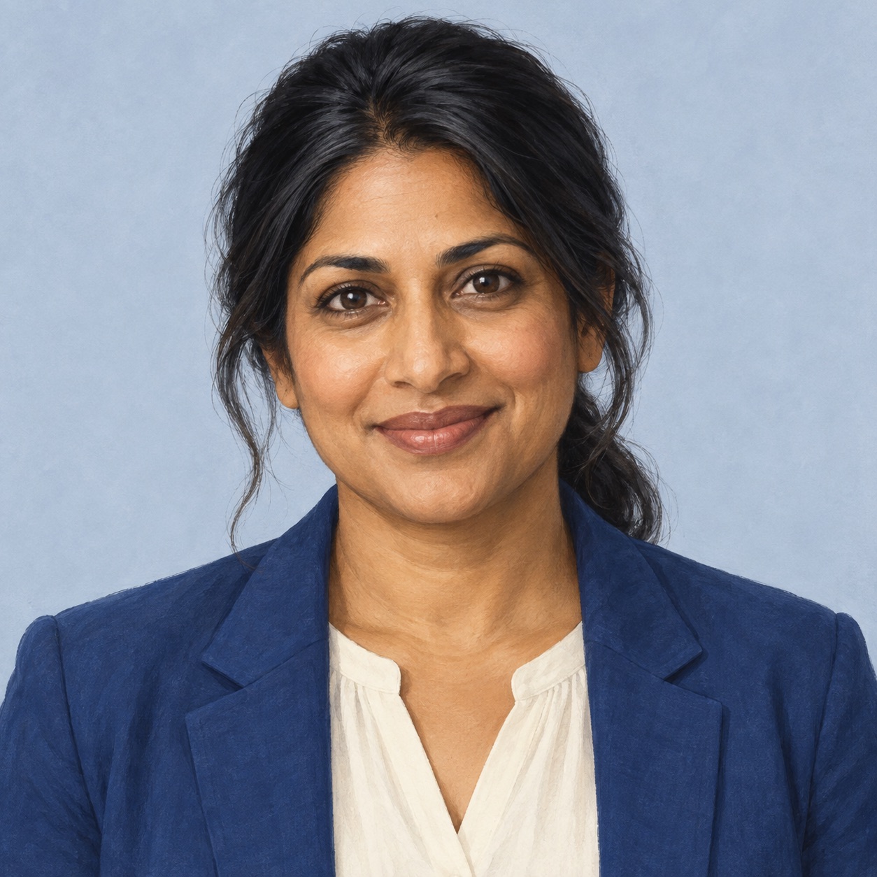 Illustrated AI persona Priya Natarajan